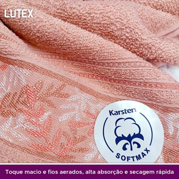 Imagem de Toalha de Rosto Karsten Softmax 100% Algodão - Barra em Floral Grossa Macia Antipilling - 48 x 80