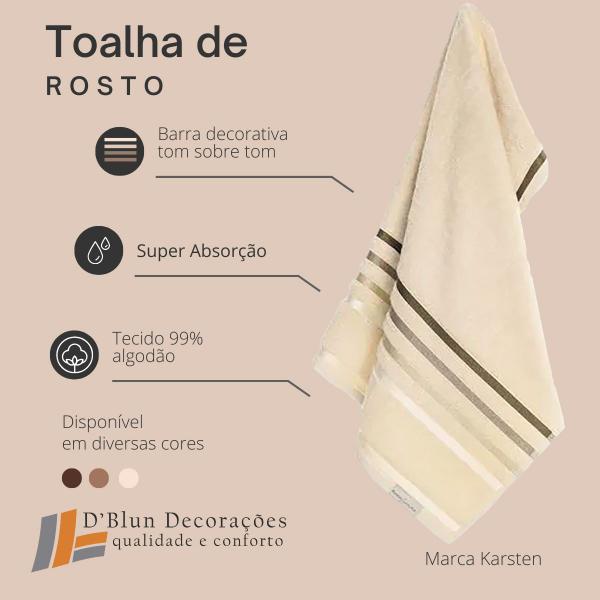 Imagem de Toalha De Rosto Lumina fio Penteado 48 x 80 Gramatura 500g m2 Unika Karsten