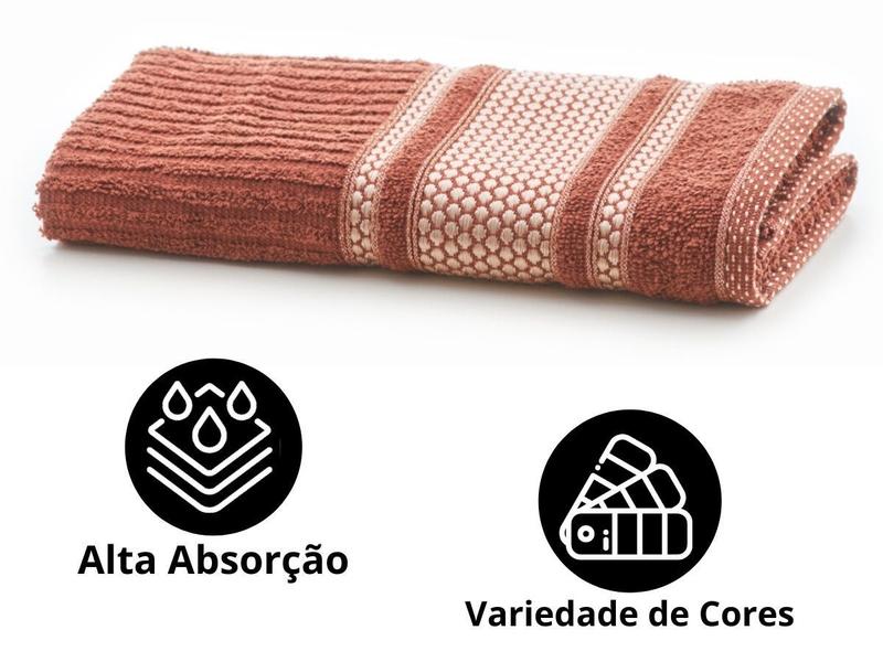 Imagem de Toalha De Rosto Princess 100% Algodão Moderna 48x75cm LmPeter Cinza Rosa Marrom