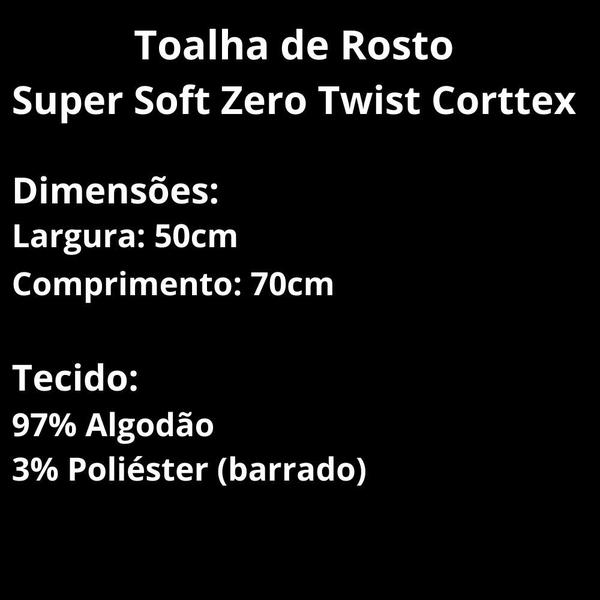 Imagem de Toalha de Rosto Super Soft Zero Twist Corttex 50x70cm Cinza