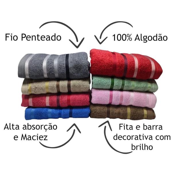 Imagem de Toalha De Rosto Teka Lumiere Vermelho Escuro 100% Algodão