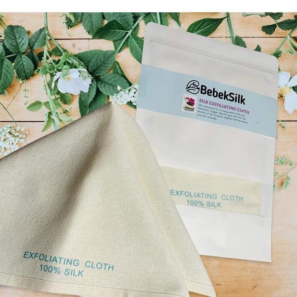 Imagem de Toalha esfoliante BebekSilk Organic Raw Silk 35x35cm