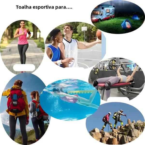 Imagem de Toalha Esportiva de Microfibra de Secagem Rápida (40x80/76x152cm) - Ideal para Corrida, Yoga e Academia