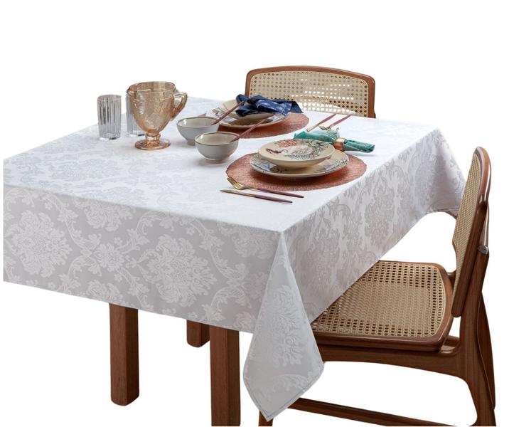 Imagem de Toalha Forro De Mesa De Tecido Jacquard 8 Lugares Festa 