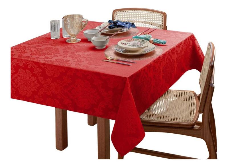 Imagem de Toalha Forro De Mesa De Tecido Jacquard 8 Lugares Festa 