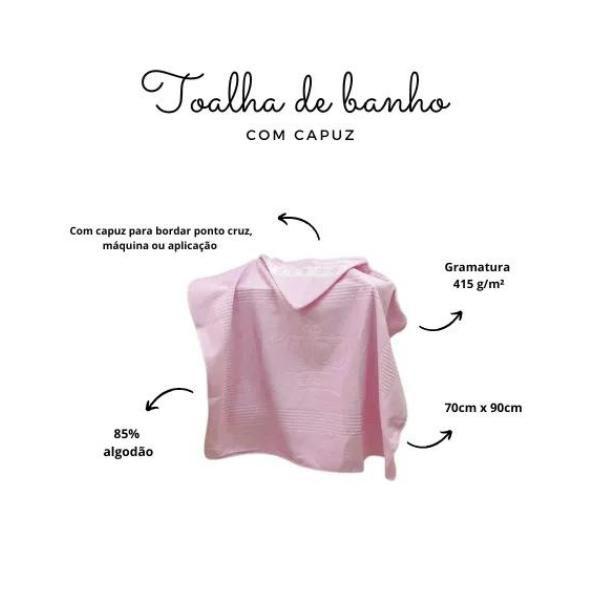 Imagem de Toalha Infantil Velour Com Capuz Baby Classic 90x70cm Dohler