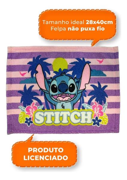 Imagem de Toalha Lancheira Escolar Infantil Stitch Estampada 28cm x 40cm Lepper