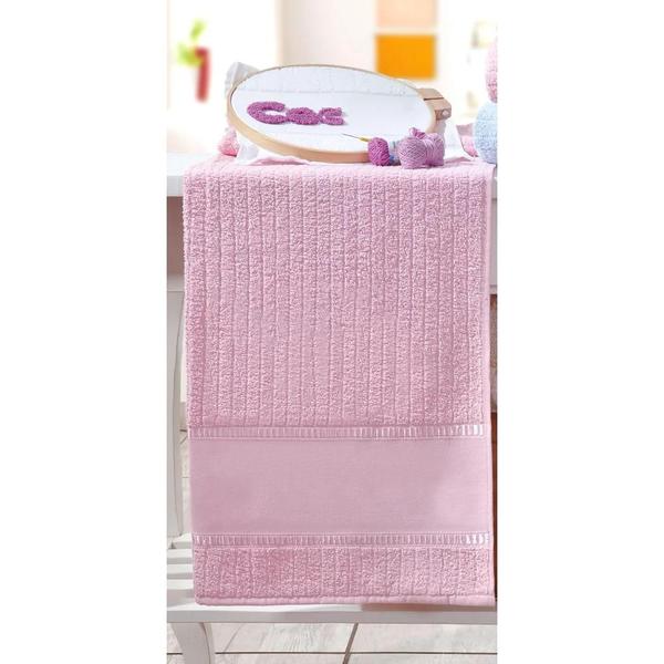 Imagem de Toalha Lavabo Ponto Russo Rosa 30cmx50cm 1861 - Hiper Textil