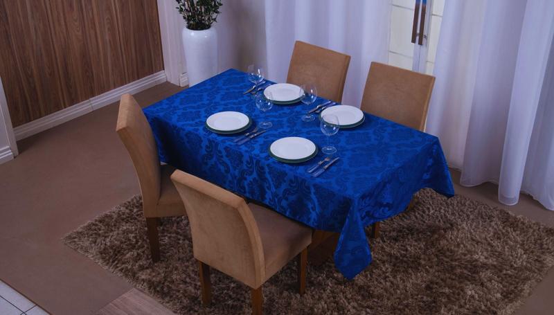 Imagem de Toalha Mesa Jacquard 4 Lugares 1,35x1,50 ul Royal