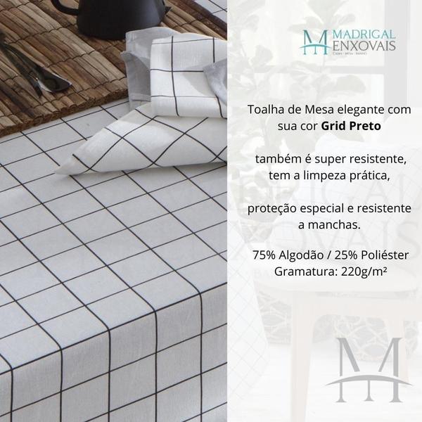 Imagem de Toalha Mesa Naturalle Limpeza Prática 1,80X3,20M Grid Preto