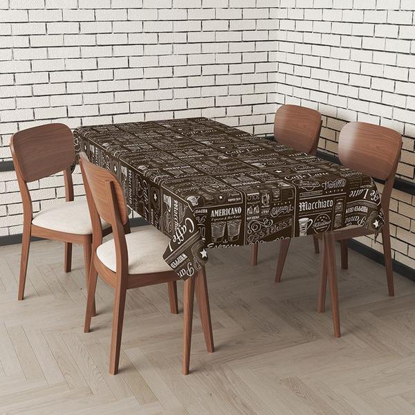 Toalha Mesa Plástica Térmica Café Mr 6 lugares 1,80 - Idealiza Imagem de Toalha Mesa Plástica Térmica Café Mr 6 lugares 1,80