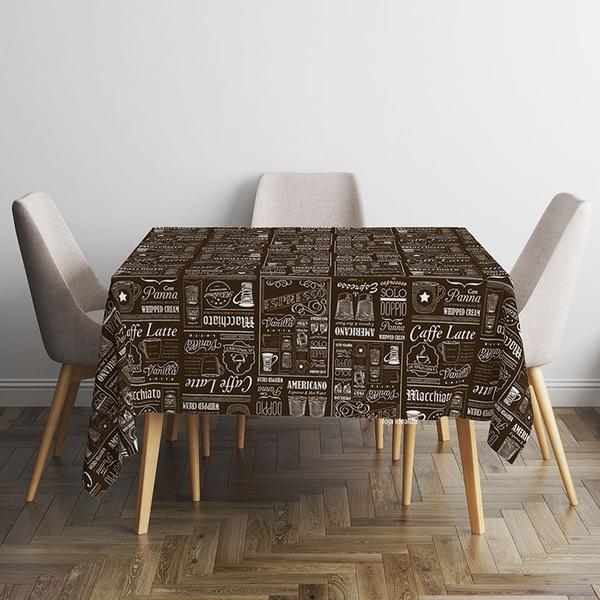 Toalha Mesa Plástica Térmica Café Mr 6 lugares 1,80 - Idealiza Imagem de Toalha Mesa Plástica Térmica Café Mr 6 lugares 1,80