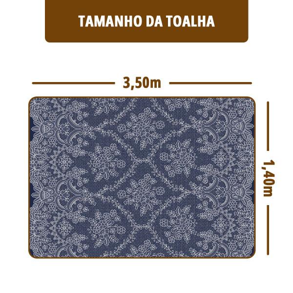 Imagem de Toalha Mesa Plástica Térmica RENDA CAZ 12 Lugares 3,50