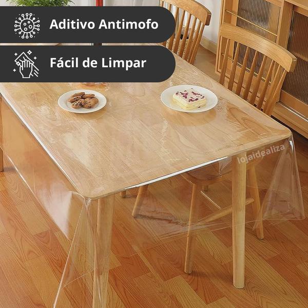 Imagem de Toalha Mesa Plastico Transparente Pvc 2,20x1,40 - 0,15mm