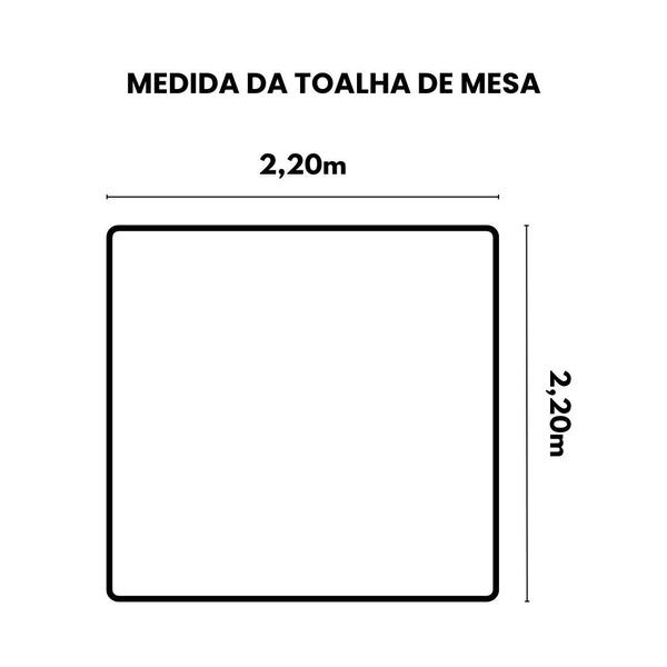 Imagem de Toalha Mesa Quadrada 2,20x2,20 Jacquard Cinza +6 Guardanapo