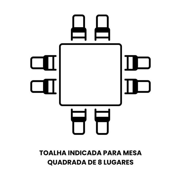 Toalha Mesa Quadrada 2,80x2,80 Jacquard Cinza +8 Guardanapo - LM Detona Imagem de Toalha Mesa Quadrada 2,80x2,80 Jacquard Cinza +8 Guardanapo