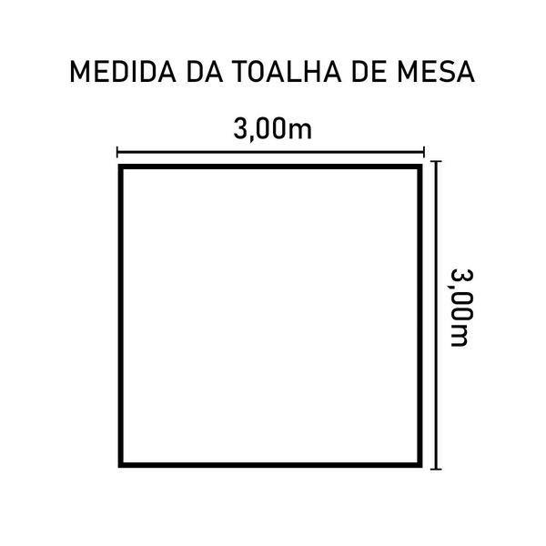 Toalha Mesa Quadrada 3,00x3,00 Vison Branco 8 a 10 Lugares - LM Detona Imagem de Toalha Mesa Quadrada 3,00x3,00 Vison Branco 8 a 10 Lugares