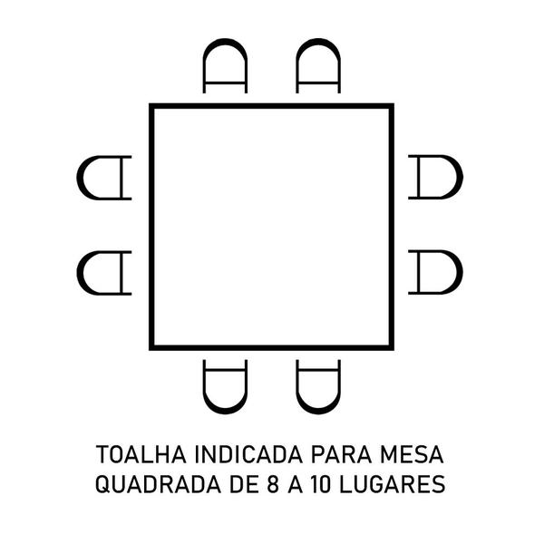 Toalha Mesa Quadrada 3,00x3,00 Vison Branco 8 a 10 Lugares - LM Detona Imagem de Toalha Mesa Quadrada 3,00x3,00 Vison Branco 8 a 10 Lugares