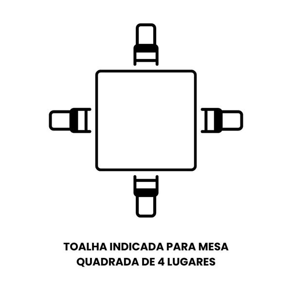 Imagem de Toalha Mesa Quadrada 4 Lugar Jacquard Cinza +4 Guardanapo