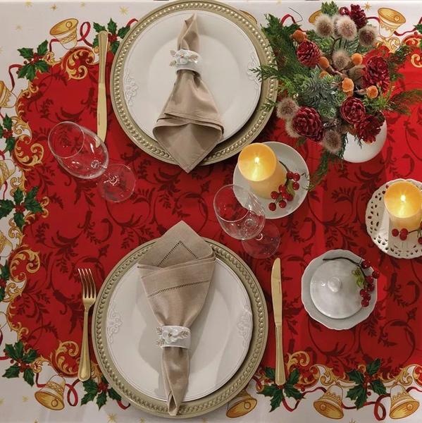 Toalha Mesa Quadrada Athenas 140x140cm Natal 110 Dohler Imagem de Toalha Mesa Quadrada Athenas 140x140cm Natal 110 Dohler