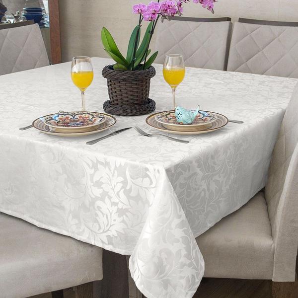 Toalha Mesa Quadrada Jacquard Branco 2,80x2,80 Festa Buffet - LM Detona Imagem de Toalha Mesa Quadrada Jacquard Branco 2,80x2,80 Festa Buffet