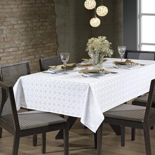 Toalha Mesa Quadrada Jacquard Requinte Ii Liso 1,60M Branco - Dohler Imagem de Toalha Mesa Quadrada Jacquard Requinte Ii Liso 1,60M Branco