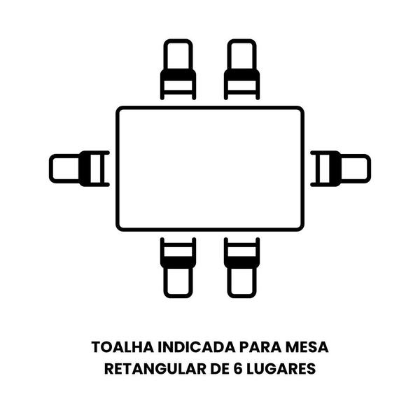 Imagem de Toalha Mesa Retangular 2,0x1,4 Jacquard Branco +6 Guardanapo