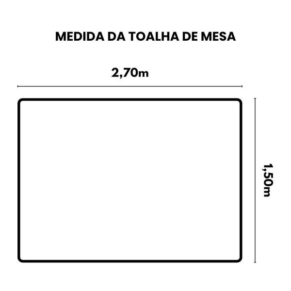 Imagem de Toalha Mesa Retangular 2,7x1,5 Jacquard Branco +8 Guardanapo