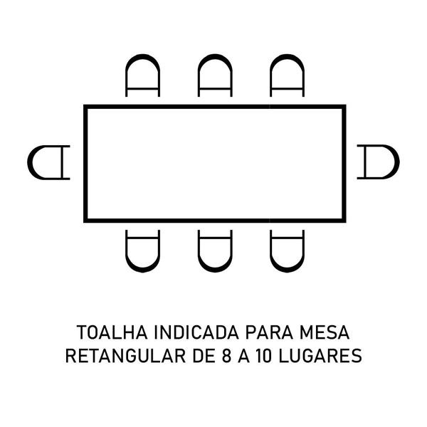 Imagem de Toalha Mesa Retangular 3,00x1,50 Vison Branco 8 a 10 Lugares