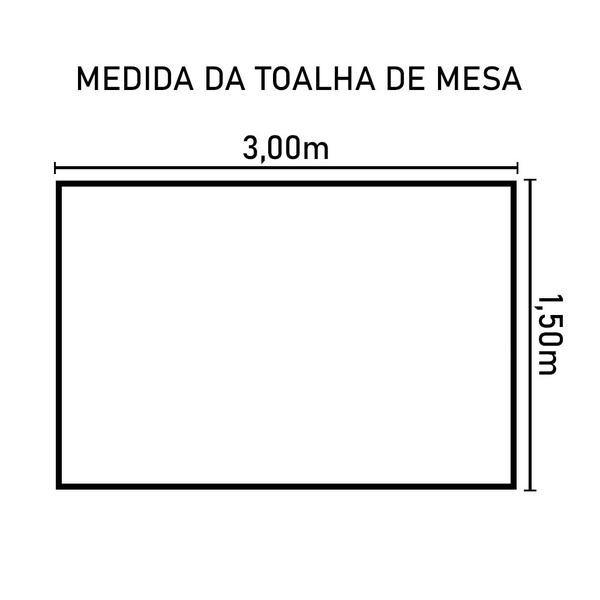 Toalha Mesa Retangular 3,00x1,50 Vison Branco 8 a 10 Lugares - LM Detona Imagem de Toalha Mesa Retangular 3,00x1,50 Vison Branco 8 a 10 Lugares