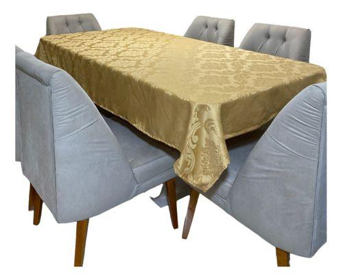 Toalha Mesa Retangular 6 Lugares Tecido Jacquard Mesa Linda - JM BIG STORE Imagem de Toalha Mesa Retangular 6 Lugares Tecido Jacquard Mesa Linda
