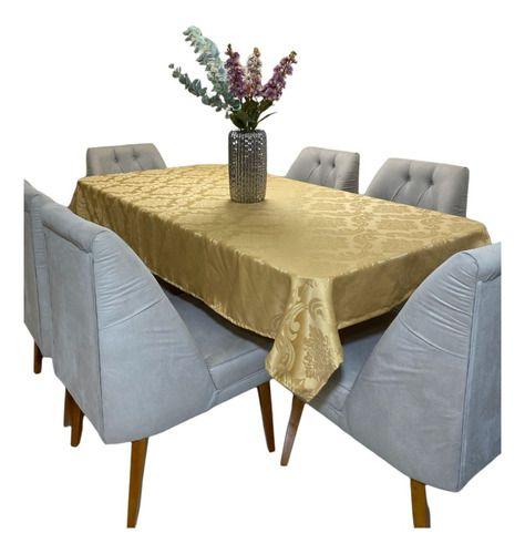 Toalha Mesa Retangular 6 Lugares Tecido Jacquard Mesa Linda - JM BIG STORE Imagem de Toalha Mesa Retangular 6 Lugares Tecido Jacquard Mesa Linda