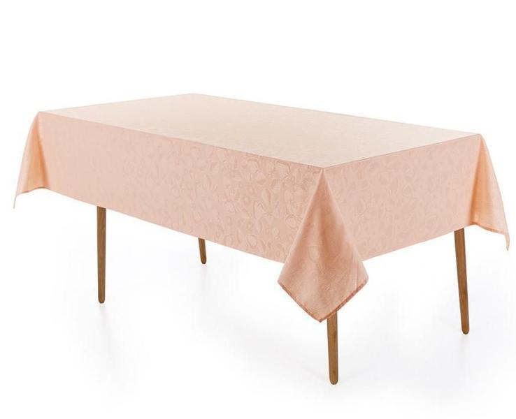 Toalha Mesa Retangular 8 Lugares Jacquard Beatrice Salmão - Karsten Imagem de Toalha Mesa Retangular 8 Lugares Jacquard Beatrice Salmão