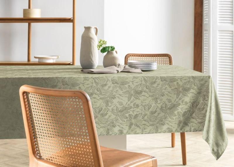 Imagem de Toalha Mesa Retangular 8 Lugares Jacquard Dominic Verde