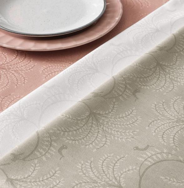 Imagem de Toalha Mesa Retangular 8 Lugares Jacquard Melli Rosa Karsten