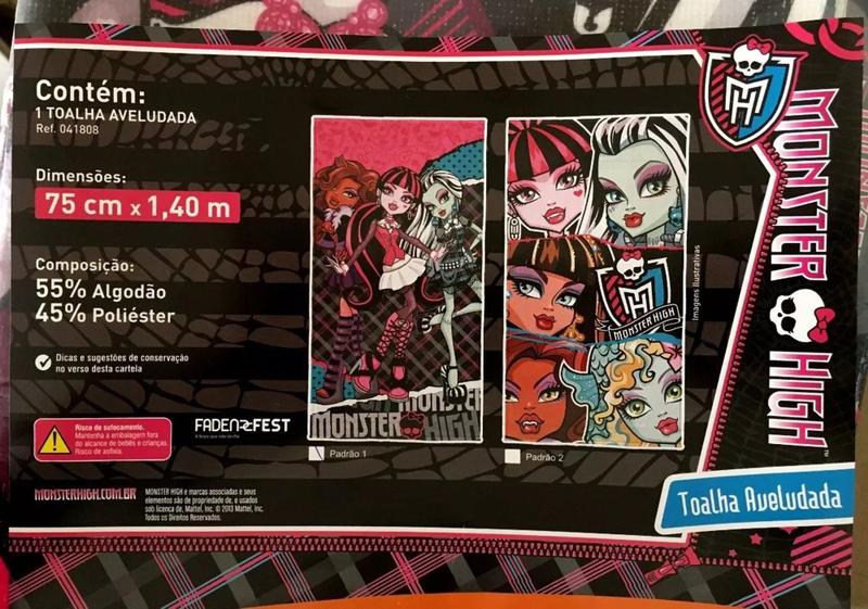 Imagem de Toalha Monster High Aveludada 1,4 X 0,75m Lepper