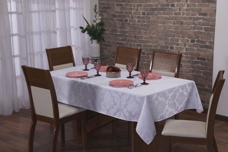 Imagem de Toalha para Mesa de 12 lugares 3,50 x 1,35m Tecido Jacquard