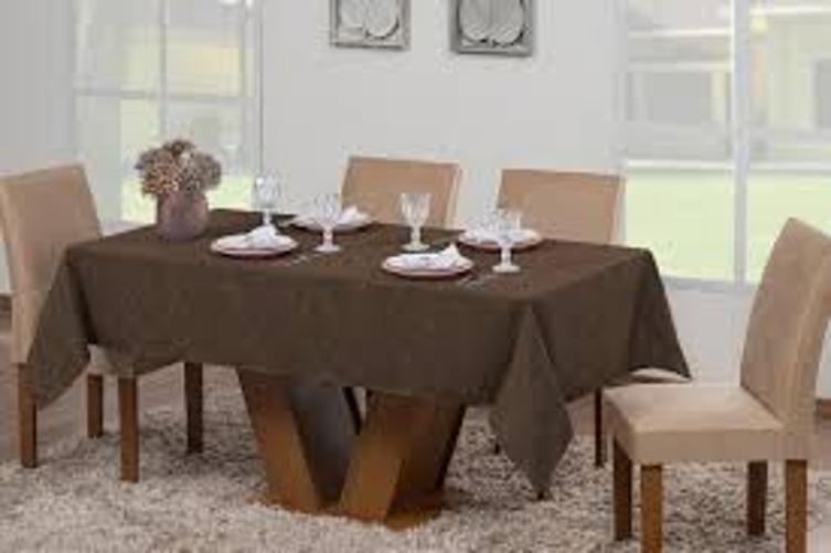 Imagem de Toalha Para Mesa Tecido Jacquard Marron 1,40X1,50