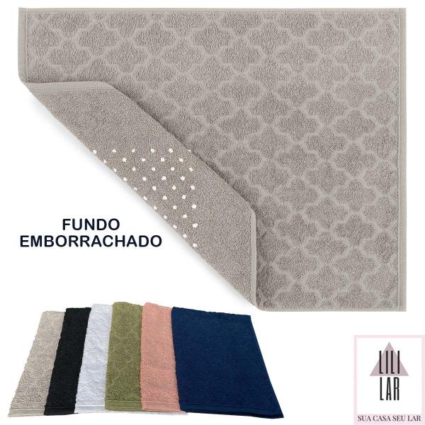 Imagem de Toalha Tapete de Piso para Banheiro Felpudo Fundo Emborrachado Loft 50x60cm 150g