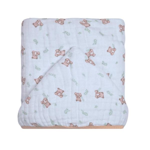 Imagem de Toalha Toalhão De Banho Bebê C/ Capuz Estampado 1,05M X 85Cm Soft Premium Papi Baby