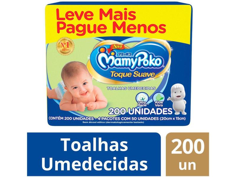 Imagem de Toalha Umedecida MamyPoko Toque Suave - 200 Unidades