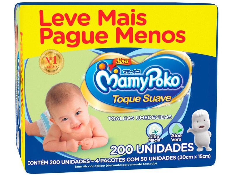 Imagem de Toalha Umedecida MamyPoko Toque Suave - 200 Unidades