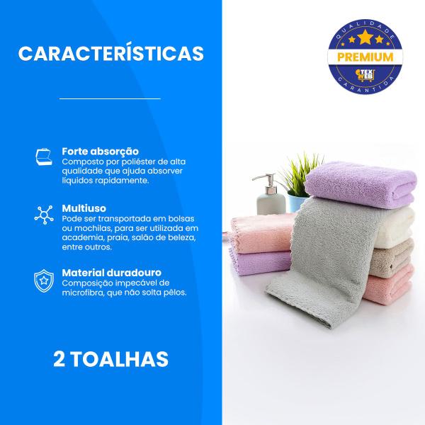 Imagem de Toalhas Banho Academia Microfibra Praia Conjunto 2 Unidades