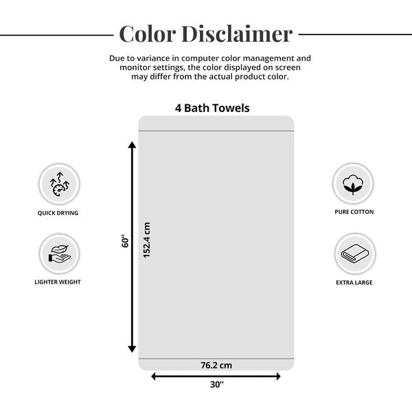 Imagem de Toalhas de banho: dez toalhas extra grandes, 100% algodão, pacote com 4