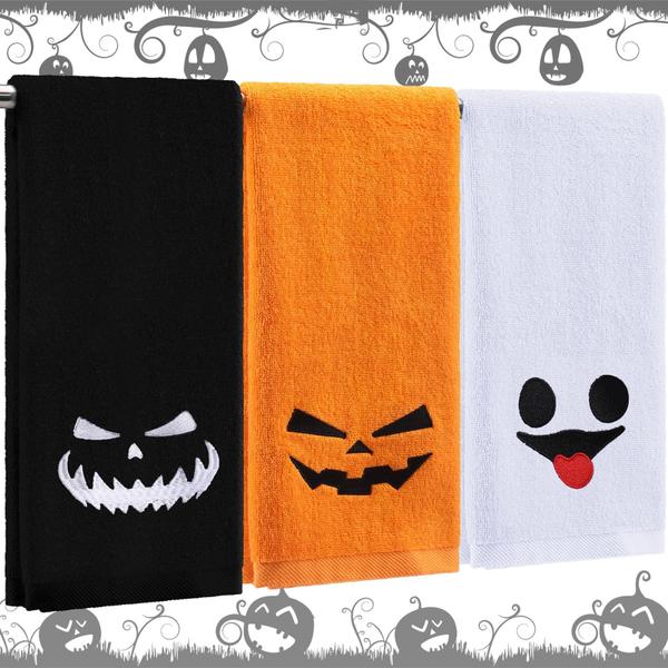 Imagem de Toalhas de mão Fanfanwin Halloween Natal 35x75cm 3 unidades