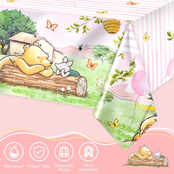 Toalhas de mesa FOLNESH Pink Classic Bear Baby Shower x3 Imagem de Toalhas de mesa FOLNESH Pink Classic Bear Baby Shower x3