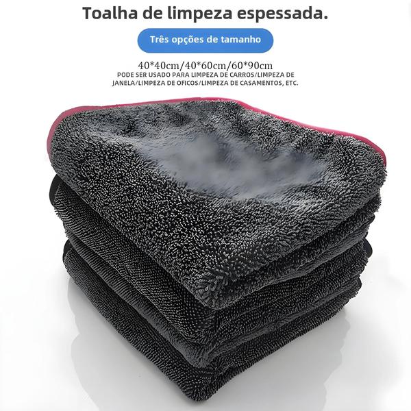 Imagem de Toalhas de Microfibra Extra Macias 600GSM para Lavagem de Carros - Limpeza Automotiva