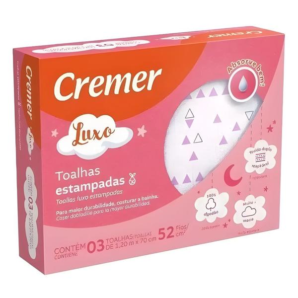 Imagem de TOALHAS DE PANO ESTAMPADAS MENINA 3un - CREMER LUXO