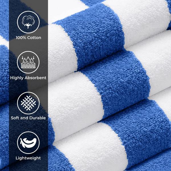 Imagem de Toalhas de praia Avalon Towels Cabana, pacote com 4, 100% algodão 76x152cm