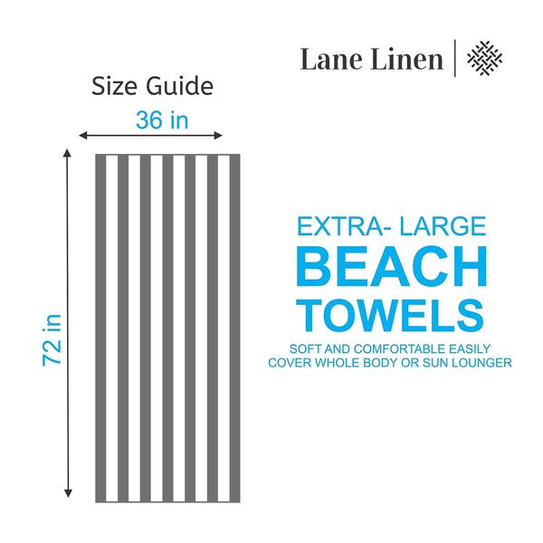 Imagem de Toalhas de praia LANE LINEN, pacote com 4, 100% algodão, verde grande